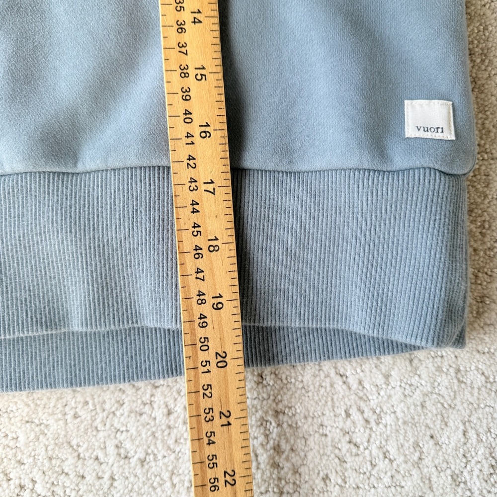 Vuori Restore Half Zip Hoodie Womens Small Dusty Blue Organic Cotton VW288 - Picture 10 of 11